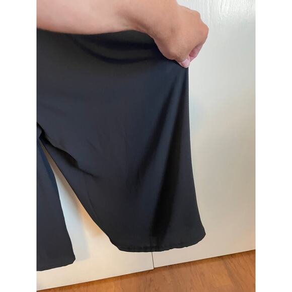 Kate & Mallory sleeveless ruffled jumpsuit black zip elastic waist wide leg 2X - Picture 5 of 8